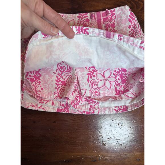 Lilly Pulitzer Girls Pink White Tiger Print Skort Skirt Sz 4T VTG White Label - Picture 3 of 7